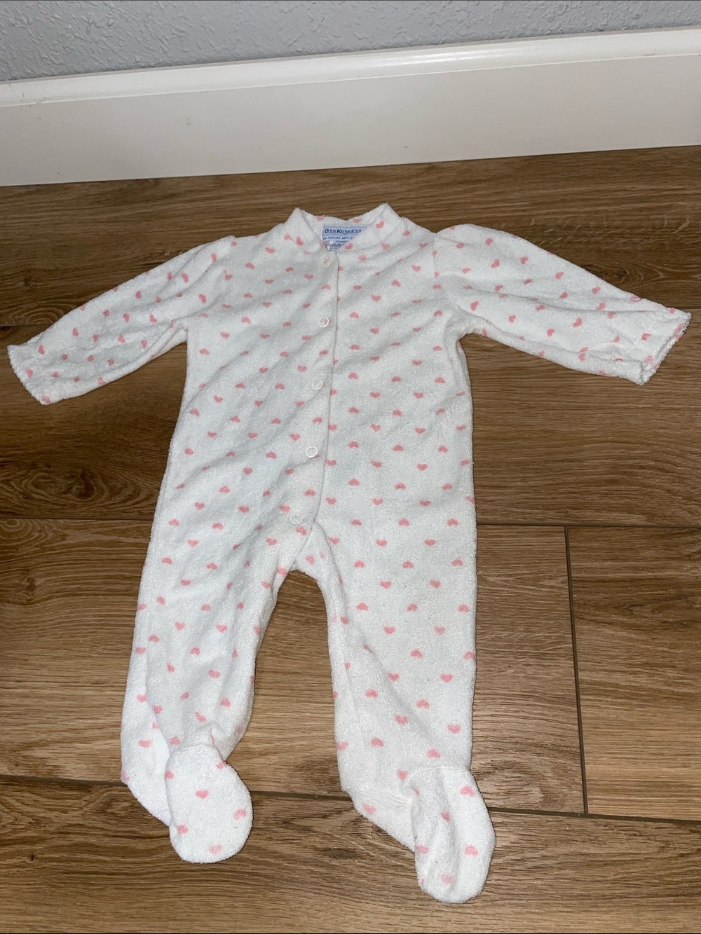 Vintage OshKosh Terry Cloth Footie Sleeper Medium READ